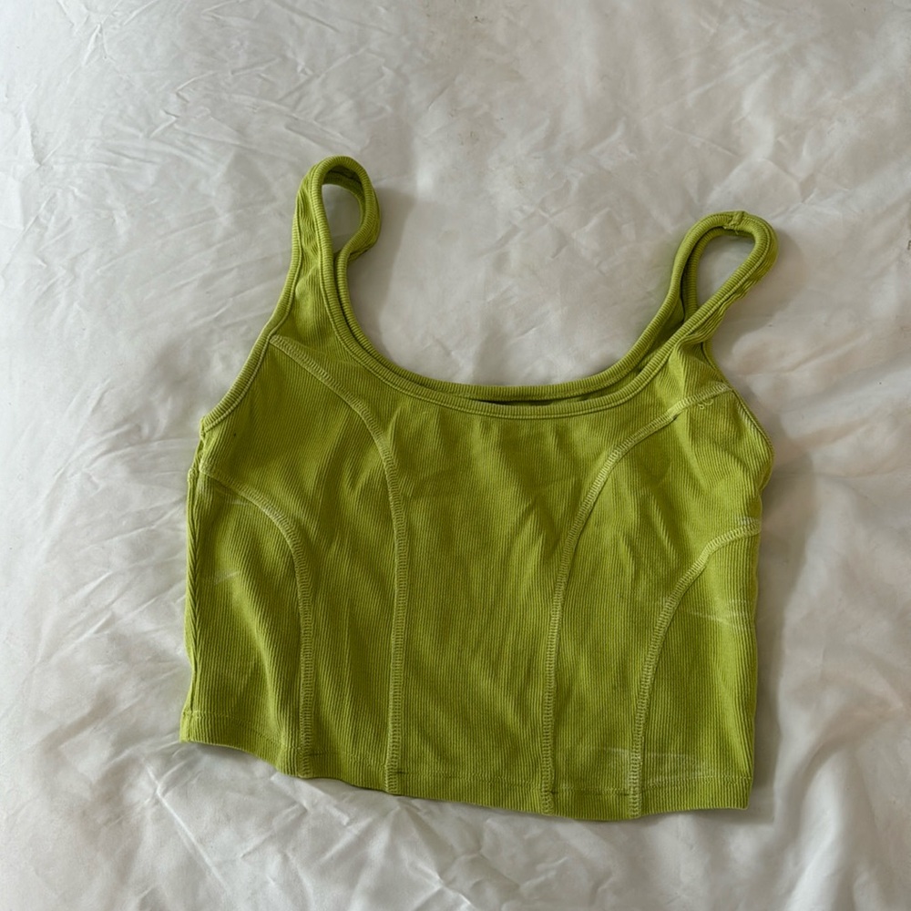 Green Faux Corset Tank top